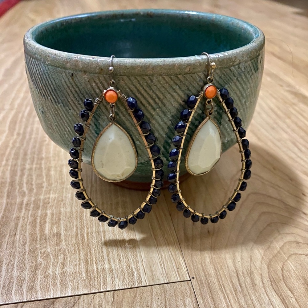 Anthropologie Beaded Statement Earrings